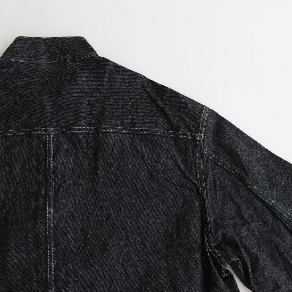 12.9OZ DENIM STAND COLLAR JACKET #INDIGO [BHS23F005] _ blurhms