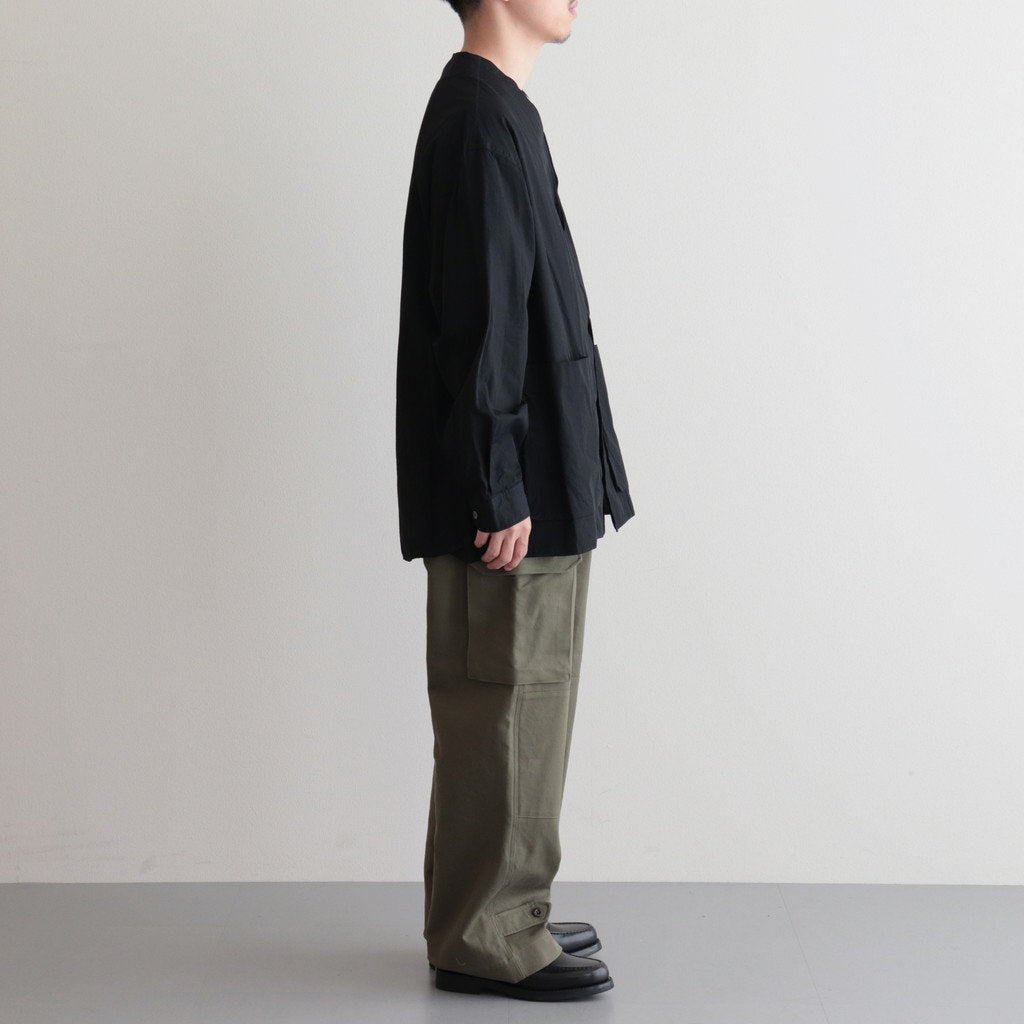 CHAMBRAY CARDIGAN SHIRT #BLACK [BHS23F020]