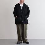 CHAMBRAY CARDIGAN SHIRT #BLACK [BHS23F020]