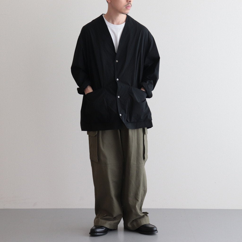 CHAMBRAY CARDIGAN SHIRT #BLACK [BHS23F020]