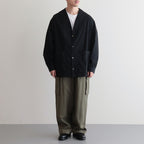 CHAMBRAY CARDIGAN SHIRT #BLACK [BHS23F020]