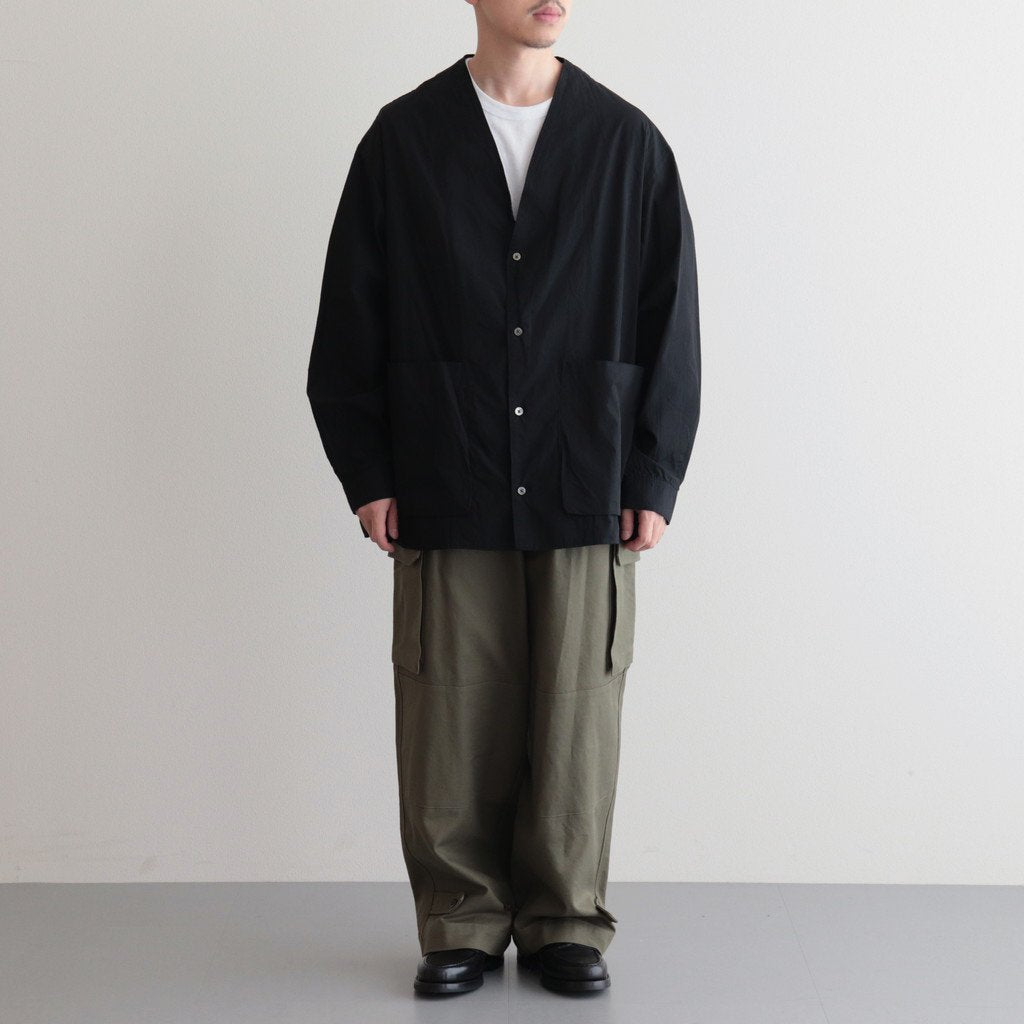 CHAMBRAY CARDIGAN SHIRT #BLACK [BHS23F020]