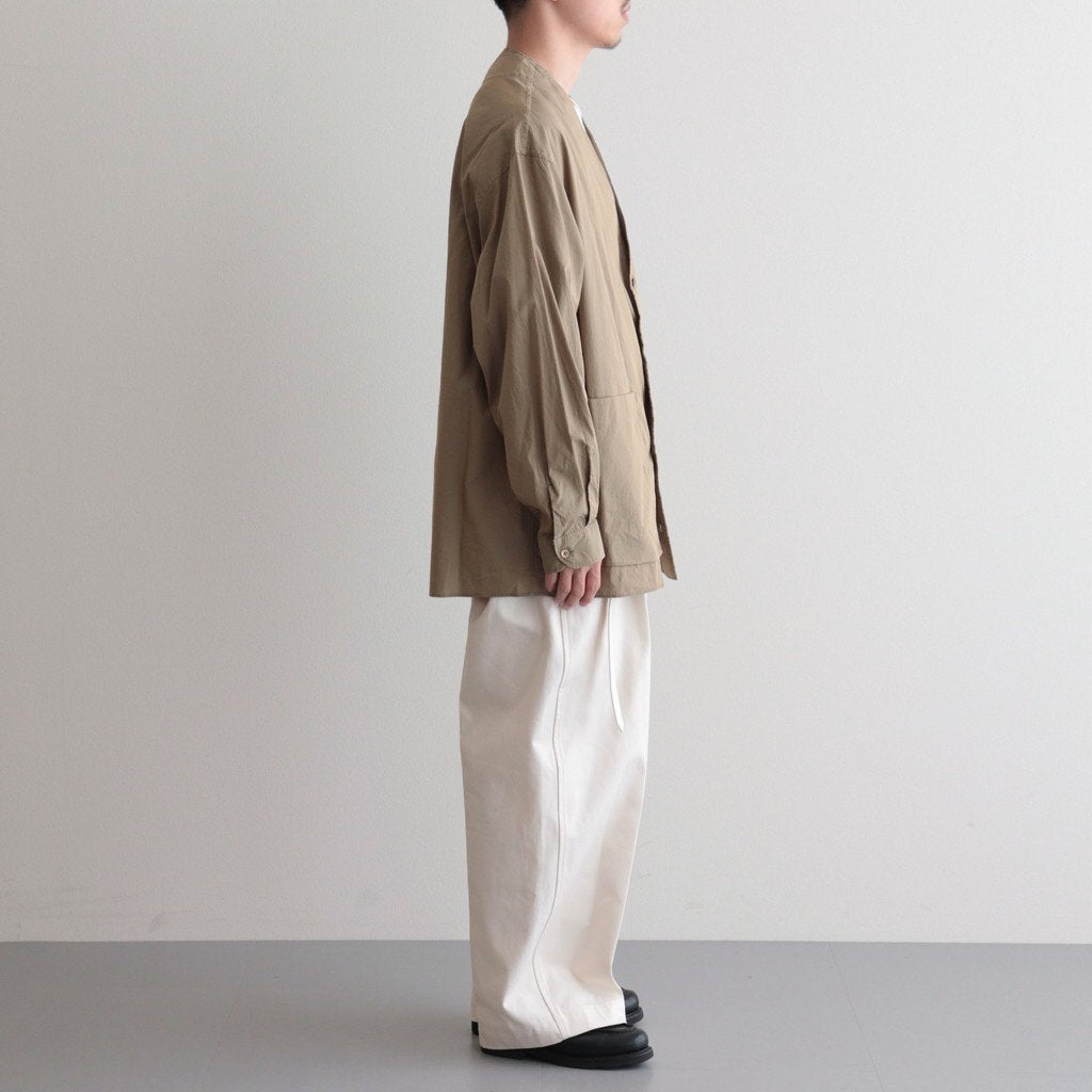 CHAMBRAY CARDIGAN SHIRT #OLIVEBEIGE [BHS23F020] _ blurhms