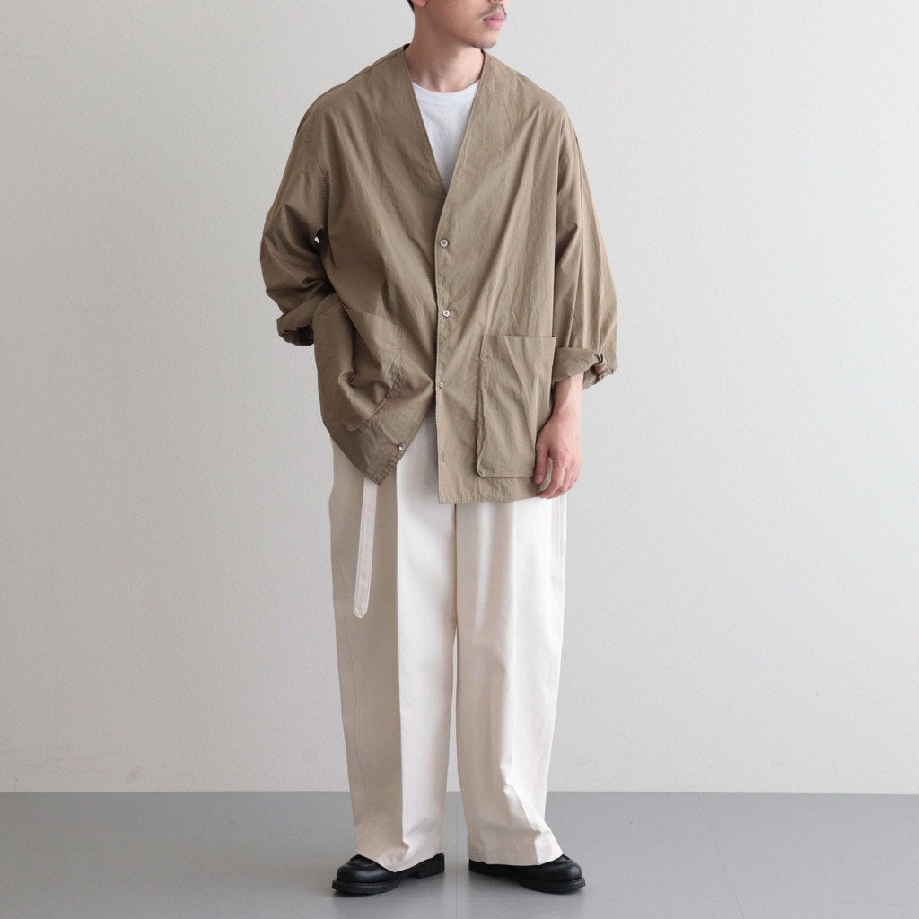 CHAMBRAY CARDIGAN SHIRT #OLIVEBEIGE [BHS23F020] _ blurhms