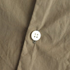 CHAMBRAY STAND COLLAR CUFFLESS SHIRT #OLIVEBEIGE [BHS23F018]