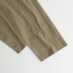 CHAMBRAY STAND COLLAR CUFFLESS SHIRT #OLIVEBEIGE [BHS23F018]