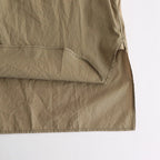 CHAMBRAY STAND COLLAR CUFFLESS SHIRT #OLIVEBEIGE [BHS23F018]