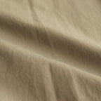 CHAMBRAY STAND COLLAR CUFFLESS SHIRT #OLIVEBEIGE [BHS23F018]