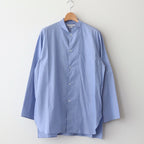 CHAMBRAY STAND COLLAR CUFFLESS SHIRT #SAXE [BHS23F018]