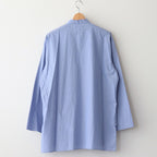 CHAMBRAY STAND COLLAR CUFFLESS SHIRT #SAXE [BHS23F018]