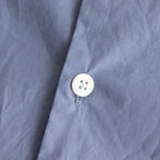 CHAMBRAY STAND COLLAR CUFFLESS SHIRT #SAXE [BHS23F018]
