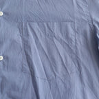 CHAMBRAY STAND COLLAR CUFFLESS SHIRT #SAXE [BHS23F018]