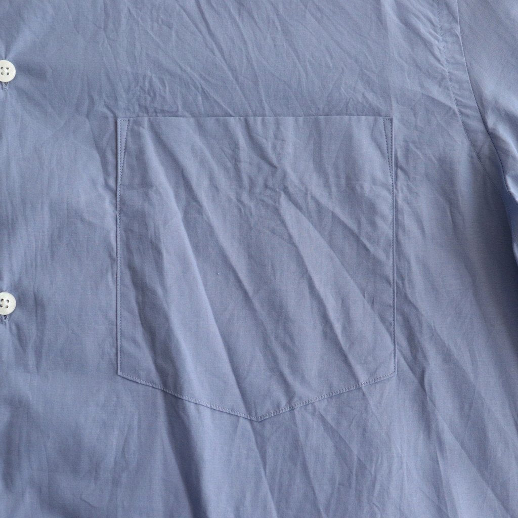 CHAMBRAY STAND COLLAR CUFFLESS SHIRT #SAXE [BHS23F018]