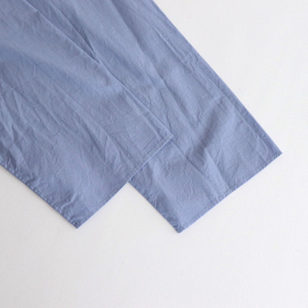 CHAMBRAY STAND COLLAR CUFFLESS SHIRT #SAXE [BHS23F018]