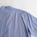 CHAMBRAY STAND COLLAR CUFFLESS SHIRT #SAXE [BHS23F018]