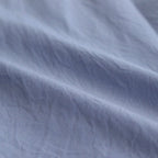 CHAMBRAY STAND COLLAR CUFFLESS SHIRT #SAXE [BHS23F018]