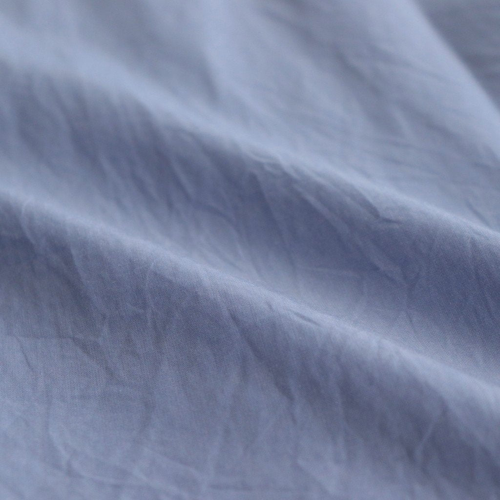 CHAMBRAY STAND COLLAR CUFFLESS SHIRT #SAXE [BHS23F018]