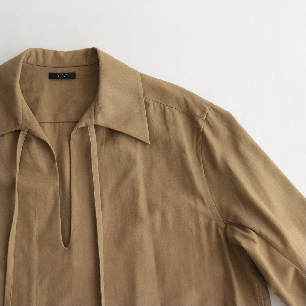 COTTON LINEN HIGH TWIST GABARDINE TUNIC OP #KHAKI [16832 55022]