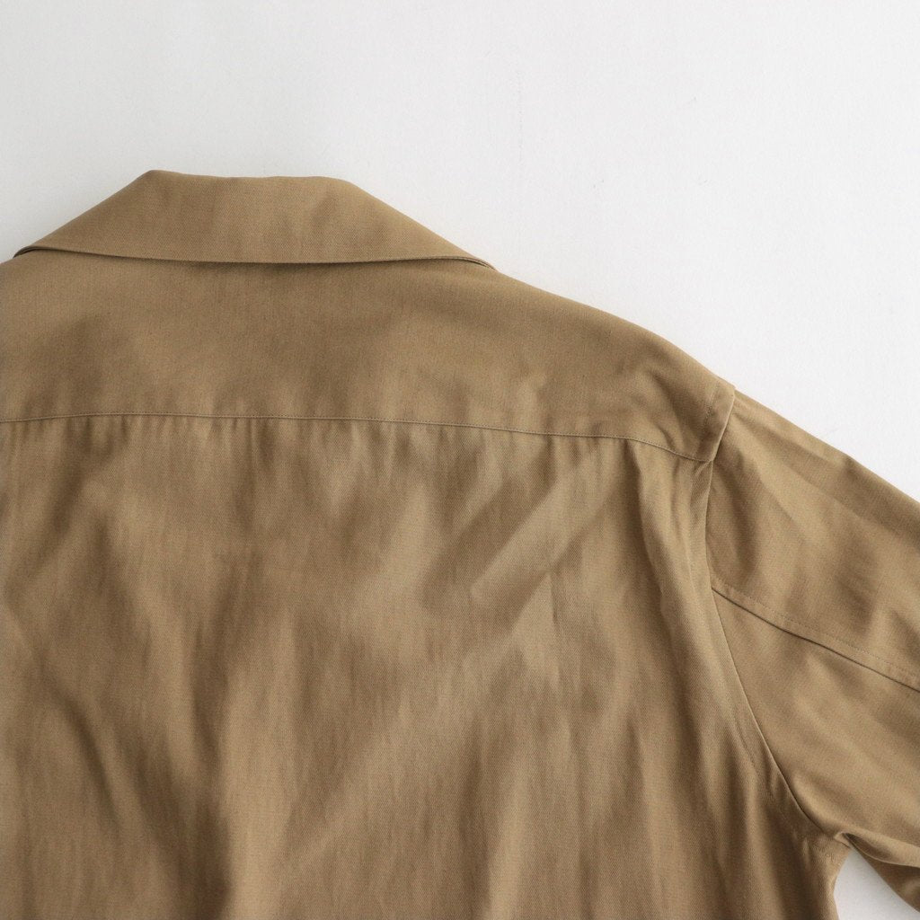 COTTON LINEN HIGH TWIST GABARDINE TUNIC OP #KHAKI [16832 55022]