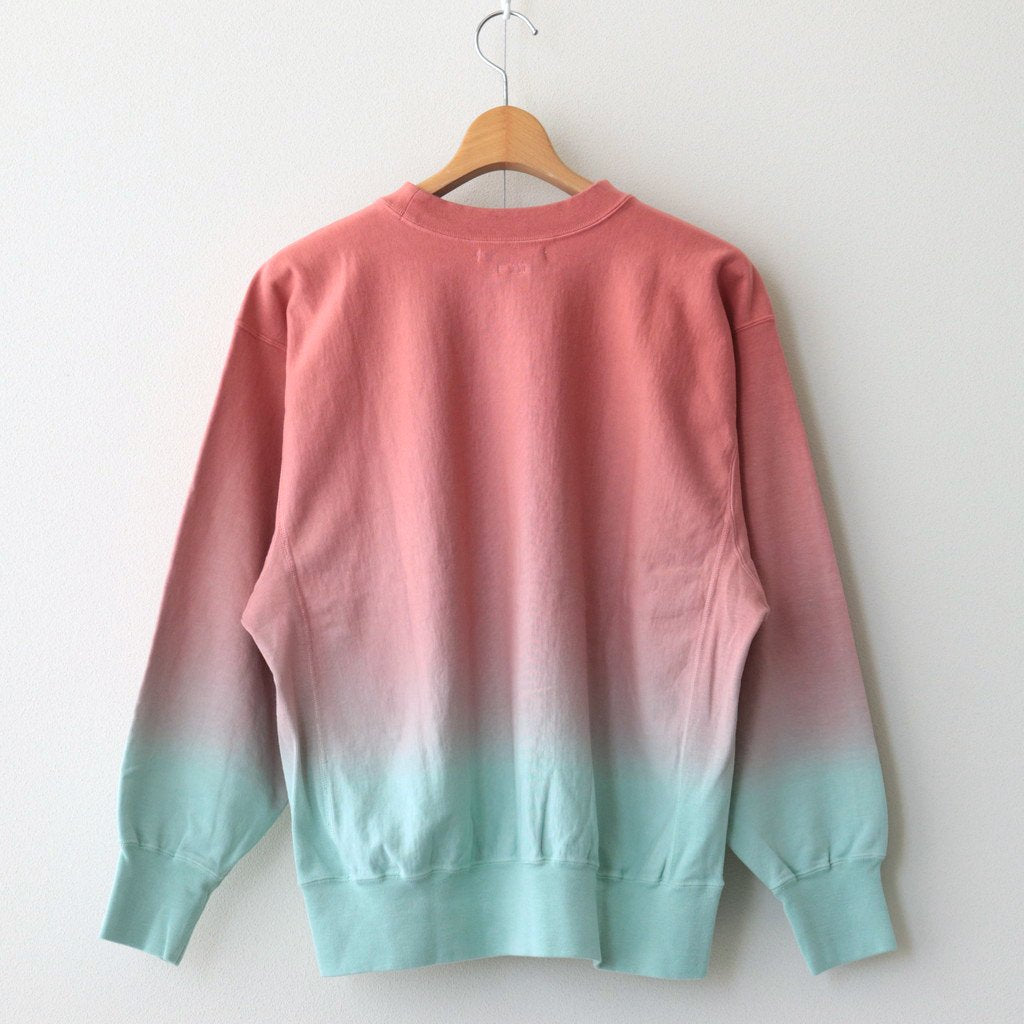 LIGHT SWEAT CREW-NECK P/O #SALMON×MINT [BHSW23F12]